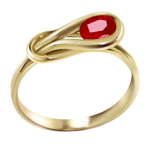 14K. SOLID GOLD RING WITH NATURAL RUBY (Yellow Gold)